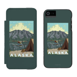 Capa Carteira Incipio Watson™ Para iPhone 5 Plano de Bush & pesca - parque nacional de Denali,