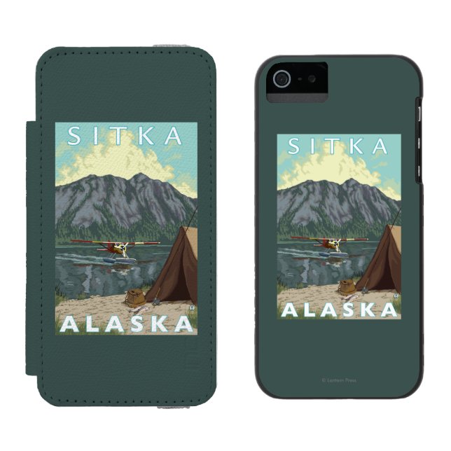 Capa Carteira Para iPhone, Incipio Plano de Bush & pesca - Sitka, Alaska (Lado a lado)