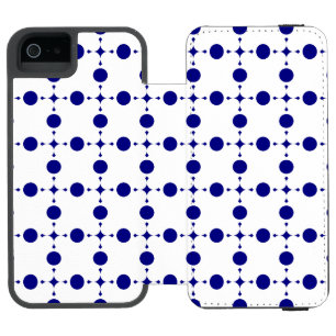 Capa Carteira Incipio Watson™ Para iPhone 5 Pontos Polka Azul Marinho, Padrão de Pontos Polka