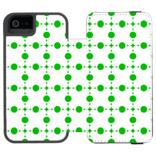 Capa Carteira Incipio Watson™ Para iPhone 5 Pontos Verde Polca, Padrão de Pontos Polca, Pontos