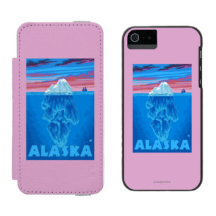 Capa Carteira Incipio Watson™ Para iPhone 5 Poster das viagens vintage de AlaskaIceberg