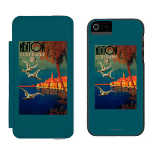 Capa Carteira Incipio Watson™ Para iPhone 5 Poster de viagens de Riviera francês # 1