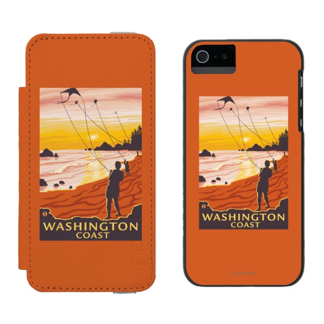 Capa Carteira Para iPhone, Incipio Praia & papagaios - costa de Washington (Lado a lado)