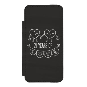 Capa Carteira Incipio Watson™ Para iPhone 5 Presente de Aniversário de 21 Anos Corações de Giz