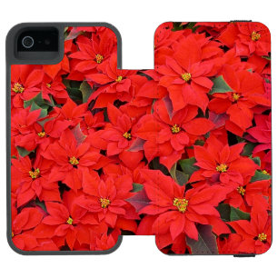 Capa Carteira Incipio Watson™ Para iPhone 5 Red Poinsettias I Festa Floral de Natal