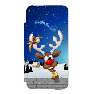 Capa Carteira Incipio Watson™ Para iPhone 5 Rena Fofa Espiando Meme de Natal
