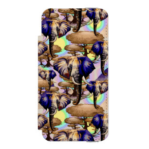 Capa Carteira Incipio Watson™ Para iPhone 5 Retrato Surreal do Elefante Africano