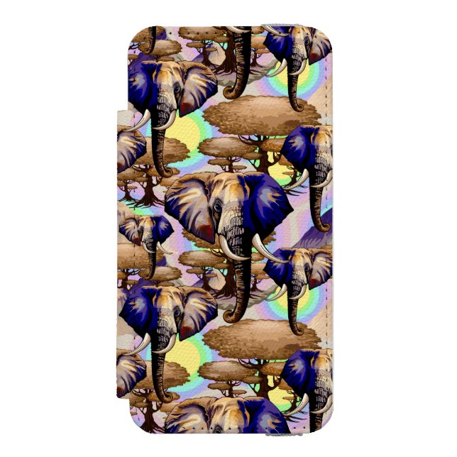 Capa Carteira Para iPhone, Incipio Retrato Surreal do Elefante Africano (Frente do fólio)