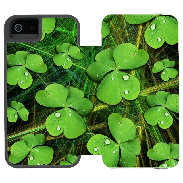 Capa Carteira Para iPhone, Incipio Rua Verde Shamrock iPhone 5 Case-Mate de Patrick (Fólio aberto)