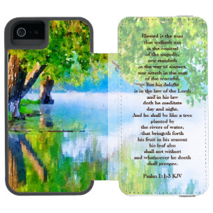 Capa Carteira Incipio Watson™ Para iPhone 5 Salm1:1-3 Abençoado é o homem cristão