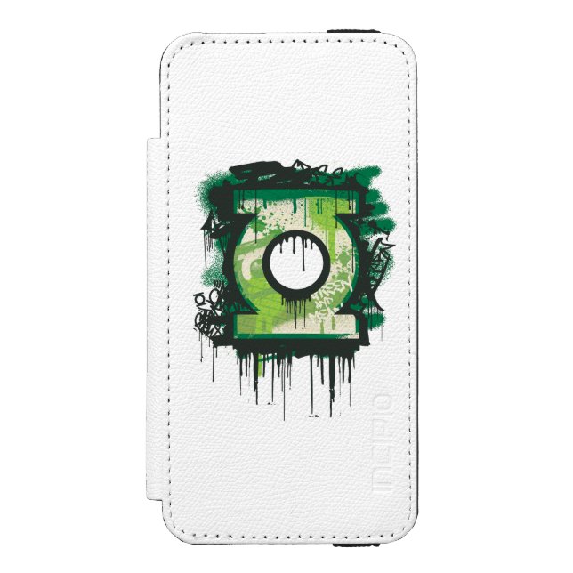 Capa Carteira Para iPhone, Incipio Símbolo de Grafite Lanterna Verde (Frente do fólio)