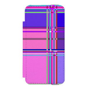 Capa Carteira Incipio Watson™ Para iPhone 5 Tecido Xadrez Rosa Padrão de Tecido Madras