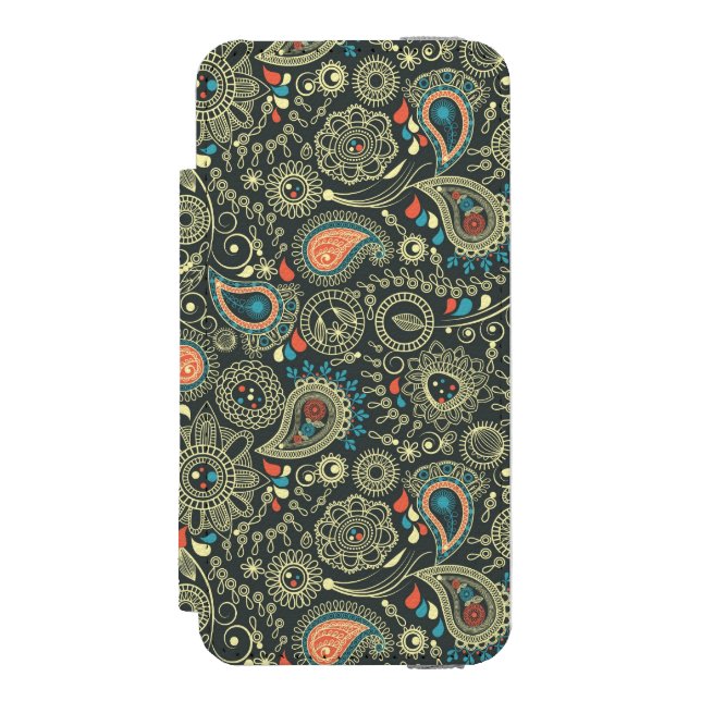 Capa Carteira Para iPhone, Incipio Teste padrão 3 de Paisley (Frente do fólio)