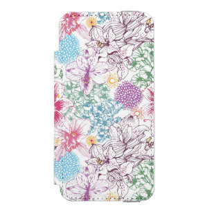 Capa Carteira Incipio Watson™ Para iPhone 5 Teste padrão bonito com flores coloridas