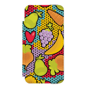 Capa Carteira Incipio Watson™ Para iPhone 5 Teste padrão com frutas e legumes