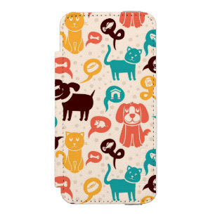 Capa Carteira Incipio Watson™ Para iPhone 5 Teste padrão com gatos e os cães engraçados
