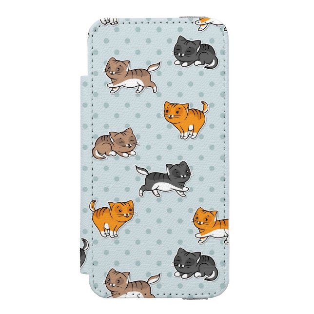 Capa Carteira Para iPhone, Incipio teste padrão com gatos engraçados (Frente do fólio)