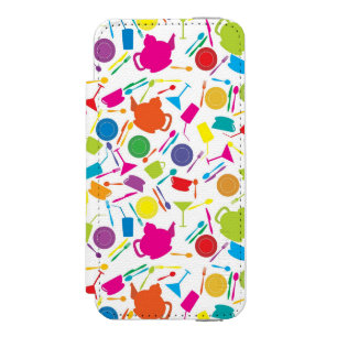 Capa Carteira Incipio Watson™ Para iPhone 5 Teste padrão com material de cozinha colorido