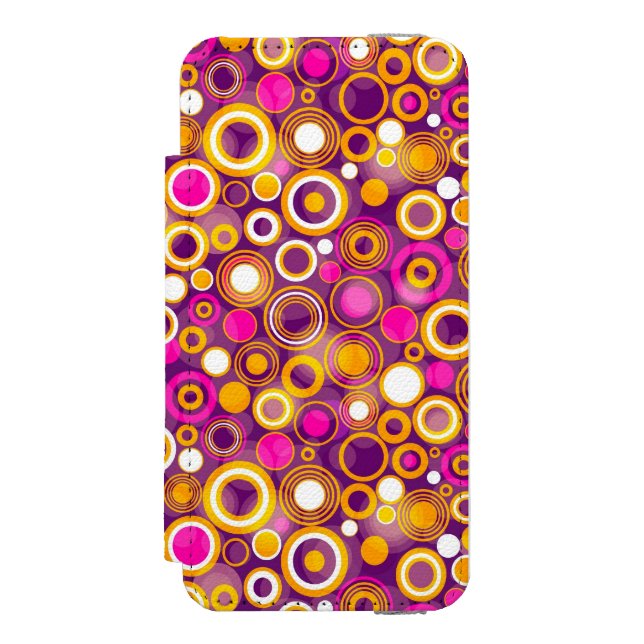 Capa Carteira Para iPhone, Incipio Teste padrão de bolinhas violeta (Frente do fólio)