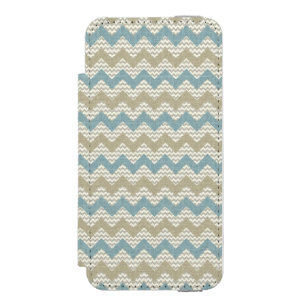 Capa Carteira Incipio Watson™ Para iPhone 5 Teste padrão de Chevron na textura de linho