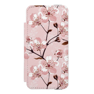 Capa Carteira Incipio Watson™ Para iPhone 5 Teste padrão de flores da flor de cerejeira