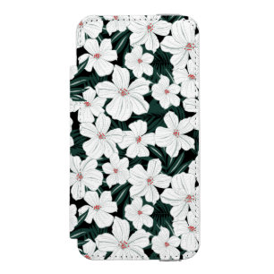 Capa Carteira Incipio Watson™ Para iPhone 5 Teste padrão de flores tropical branco