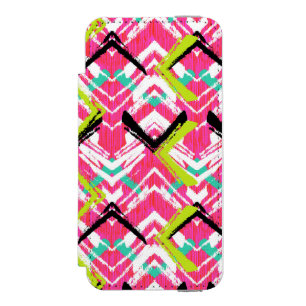 Capa Carteira Incipio Watson™ Para iPhone 5 Teste padrão de ziguezague cor-de-rosa tirado mã