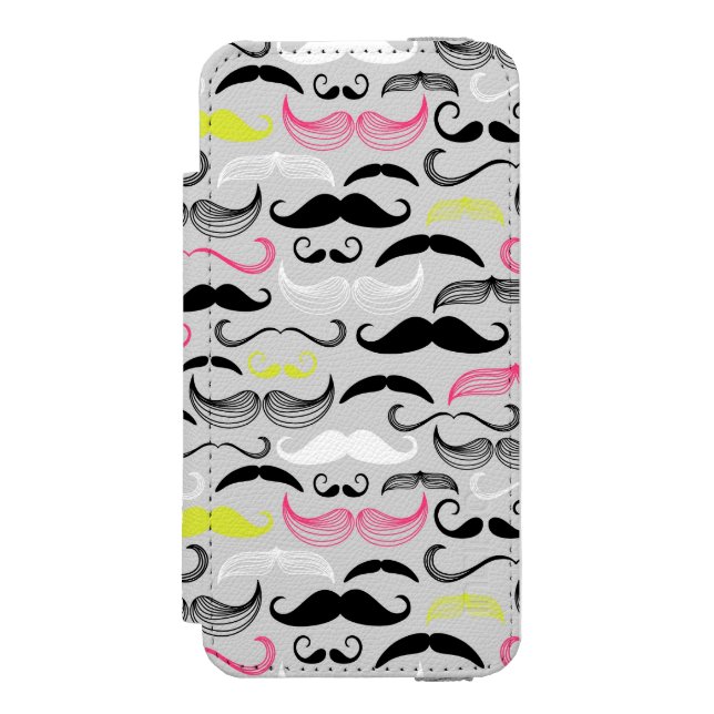 Capa Carteira Para iPhone, Incipio Teste padrão do bigode, estilo retro (Frente do fólio)