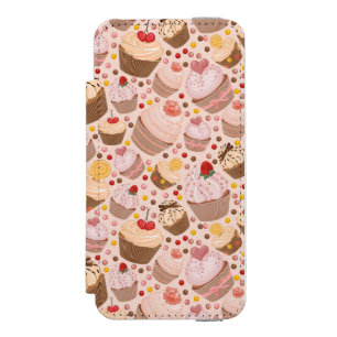 Capa Carteira Incipio Watson™ Para iPhone 5 Teste padrão dos cupcakes comemorativos