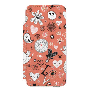 Capa Carteira Incipio Watson™ Para iPhone 5 Teste padrão dos pássaros do amor