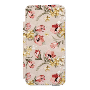 Capa Carteira Incipio Watson™ Para iPhone 5 Teste padrão floral 3 da elegância abstrata