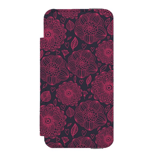 Capa Carteira Para iPhone, Incipio Teste padrão floral 5 (Frente do fólio)