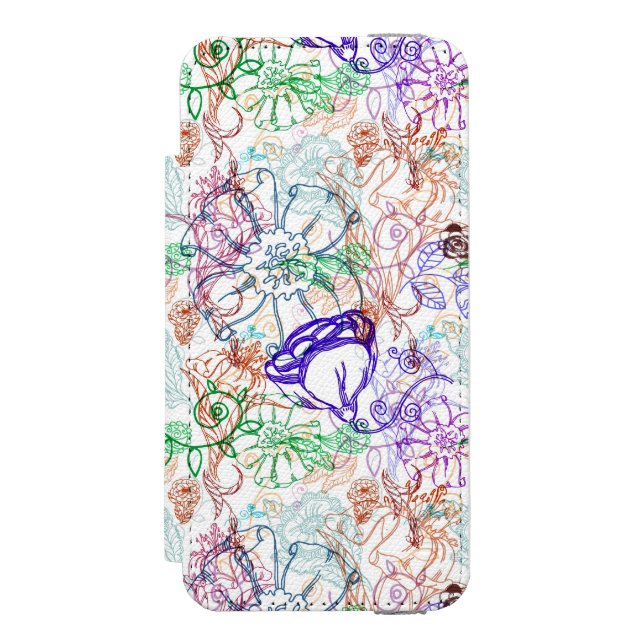 Capa Carteira Para iPhone, Incipio Teste padrão floral 9 (Frente do fólio)