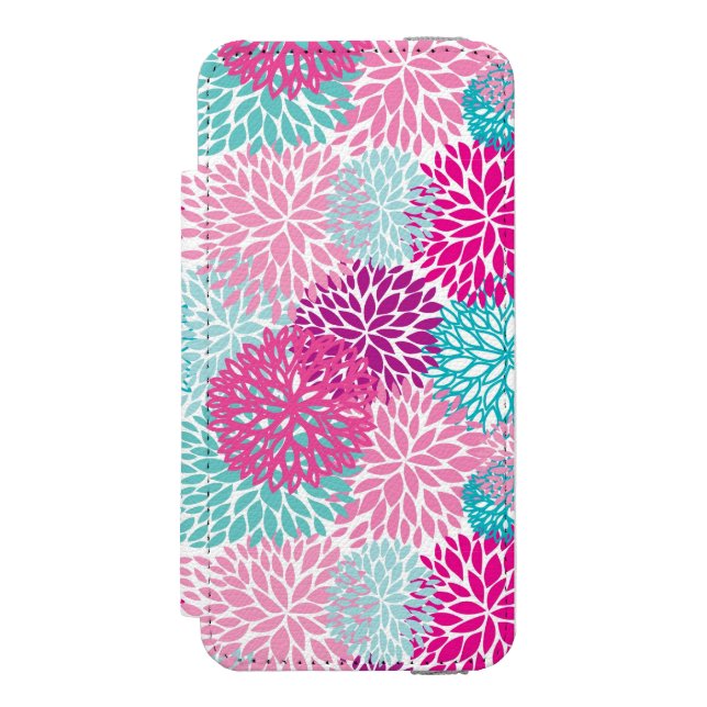 Capa Carteira Para iPhone, Incipio Teste padrão floral brilhante 2 (Frente do fólio)