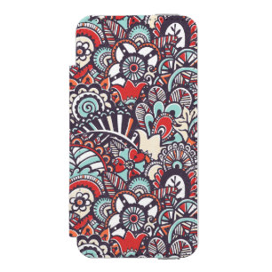 Capa Carteira Incipio Watson™ Para iPhone 5 Teste padrão floral do Doodle de Paisley