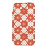 Teste padrão floral vermelho e Dourado do laço