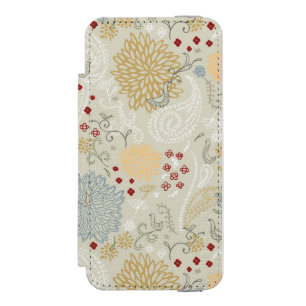 Capa Carteira Incipio Watson™ Para iPhone 5 teste padrão que indica o jardim encaracolado