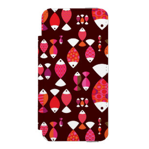 Capa Carteira Incipio Watson™ Para iPhone 5 Teste padrão subaquático dos peixes retros
