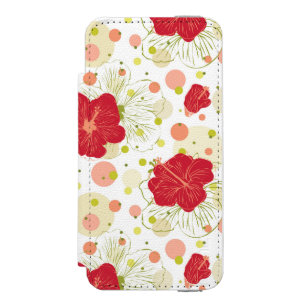 Capa Carteira Incipio Watson™ Para iPhone 5 Teste padrão tirado mão do hibiscus