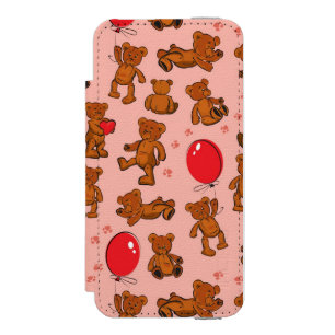 Capa Carteira Incipio Watson™ Para iPhone 5 Textura com ursos de ursinho, corações