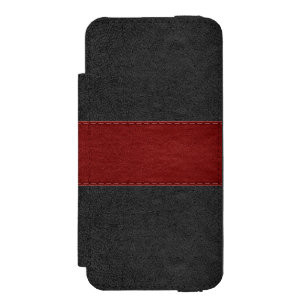 Capa Carteira Incipio Watson™ Para iPhone 5 Textura de couro preto-e-vermelho
