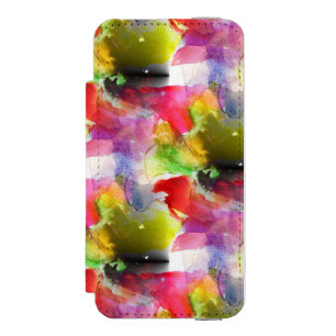 Capa Carteira Incipio Watson™ Para iPhone 5 Textura vermelha, aguarela amarela do design