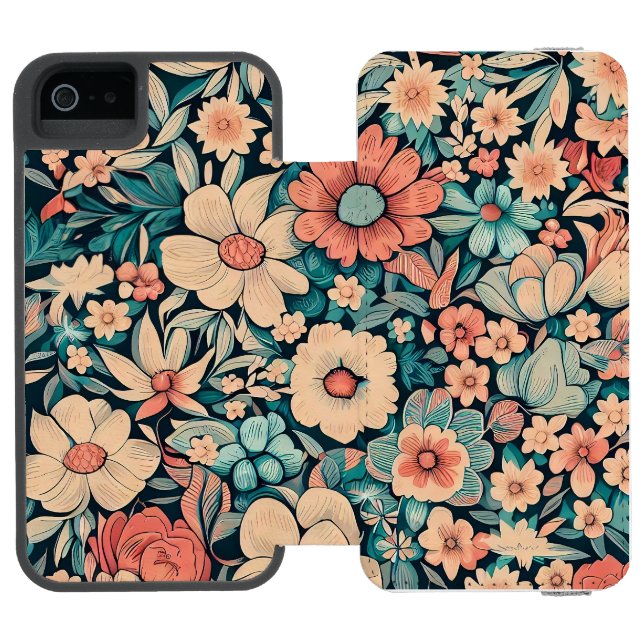 Capa Carteira Para iPhone, Incipio Travesseiro Bohemian Flower Case (Fólio aberto)