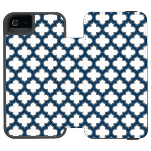 Capa Carteira Incipio Watson™ Para iPhone 5 Trellis, Latite, Quatrefoil, de cor branca e Marin