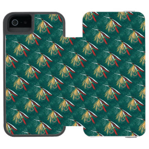 Capa Carteira Incipio Watson™ Para iPhone 5 "Trout Fin" Trout Voo molhado com mosca verde     