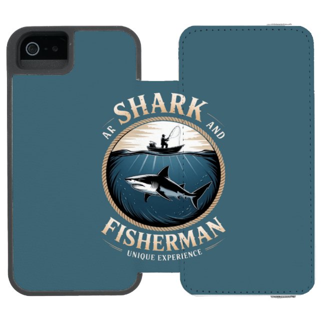 Capa Carteira Para iPhone, Incipio Tubarão & Pescador (Fólio aberto)