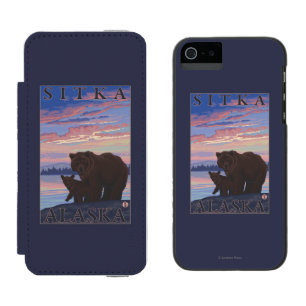 Capa Carteira Incipio Watson™ Para iPhone 5 Urso e Cub - Sitka, Alaska