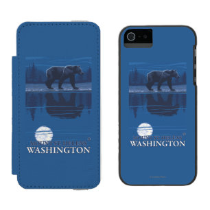 Capa Carteira Incipio Watson™ Para iPhone 5 Urso no luar - Mount Saint Helens,