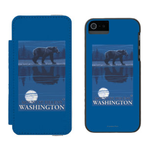 Capa Carteira Incipio Watson™ Para iPhone 5 Urso no luar - Mount Saint Helens,