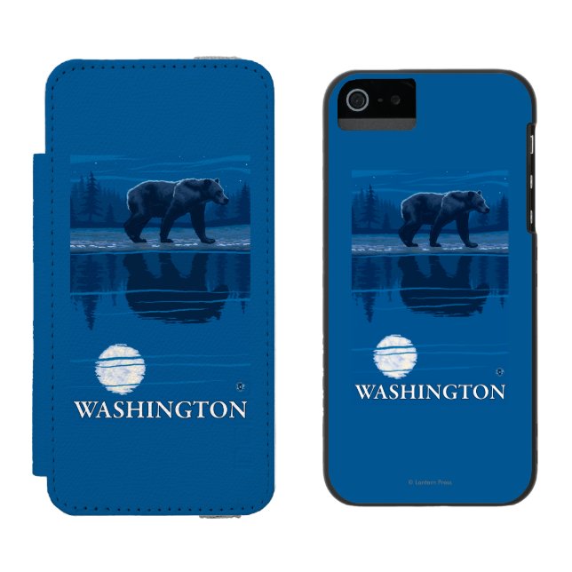 Capa Carteira Para iPhone, Incipio Urso no luar - Washington (Lado a lado)